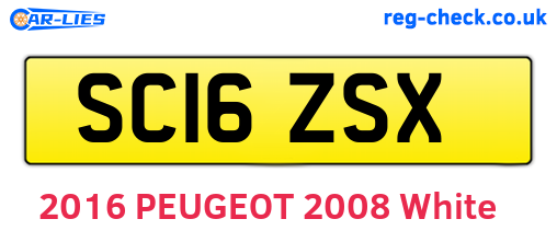 SC16ZSX are the vehicle registration plates.