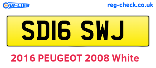 SD16SWJ are the vehicle registration plates.