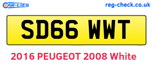 SD66WWT are the vehicle registration plates.