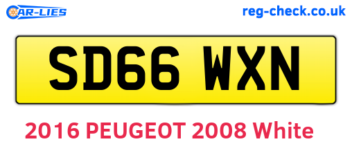 SD66WXN are the vehicle registration plates.