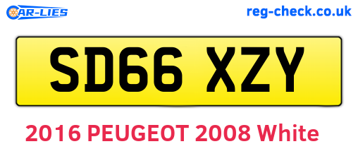 SD66XZY are the vehicle registration plates.