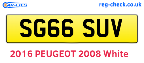 SG66SUV are the vehicle registration plates.