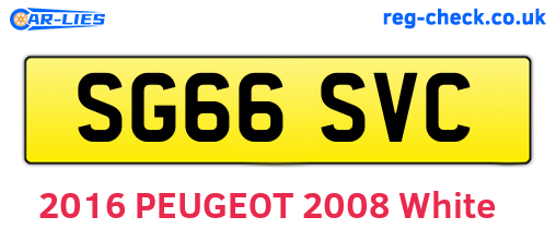 SG66SVC are the vehicle registration plates.