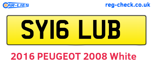 SY16LUB are the vehicle registration plates.