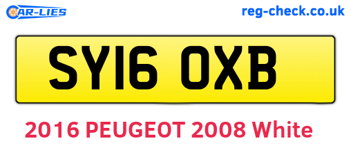 SY16OXB are the vehicle registration plates.