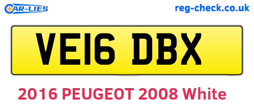 VE16DBX are the vehicle registration plates.