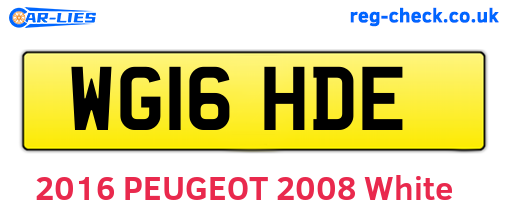 WG16HDE are the vehicle registration plates.