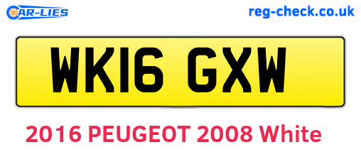 WK16GXW are the vehicle registration plates.