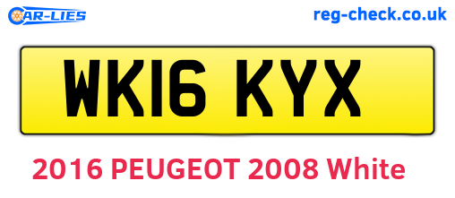 WK16KYX are the vehicle registration plates.