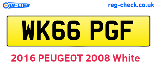 WK66PGF are the vehicle registration plates.