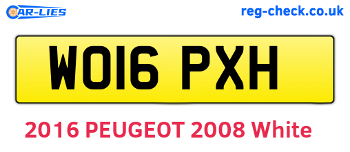 WO16PXH are the vehicle registration plates.