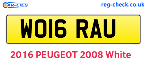 WO16RAU are the vehicle registration plates.