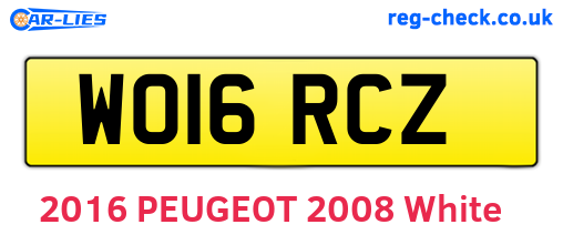 WO16RCZ are the vehicle registration plates.