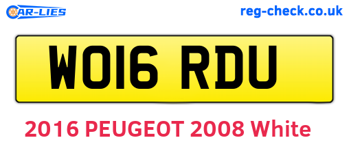 WO16RDU are the vehicle registration plates.