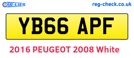 YB66APF are the vehicle registration plates.