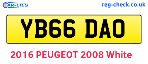 YB66DAO are the vehicle registration plates.