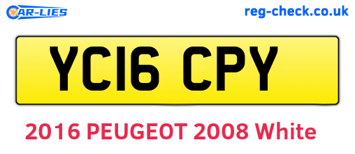 YC16CPY are the vehicle registration plates.