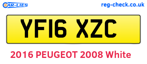 YF16XZC are the vehicle registration plates.