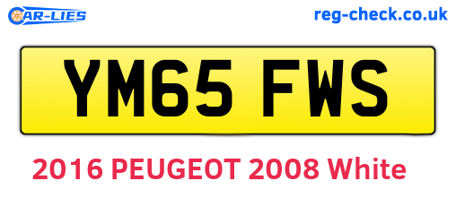 YM65FWS are the vehicle registration plates.