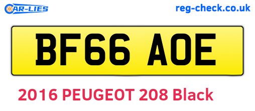 BF66AOE are the vehicle registration plates.