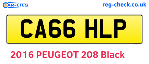 CA66HLP are the vehicle registration plates.
