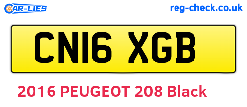 CN16XGB are the vehicle registration plates.
