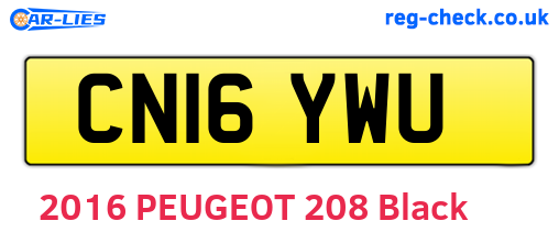 CN16YWU are the vehicle registration plates.