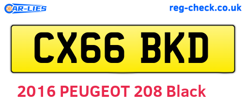 CX66BKD are the vehicle registration plates.