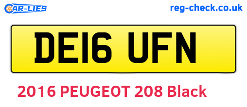 DE16UFN are the vehicle registration plates.