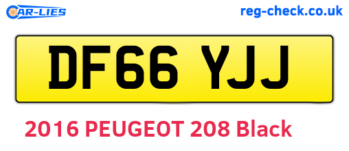 DF66YJJ are the vehicle registration plates.