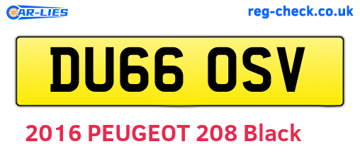 DU66OSV are the vehicle registration plates.
