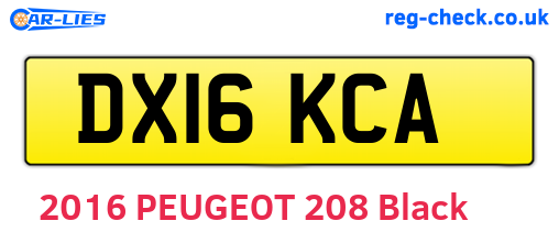 DX16KCA are the vehicle registration plates.