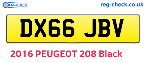 DX66JBV are the vehicle registration plates.