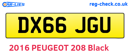 DX66JGU are the vehicle registration plates.