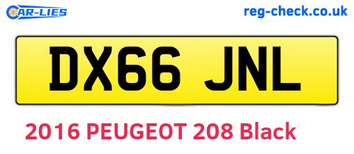 DX66JNL are the vehicle registration plates.