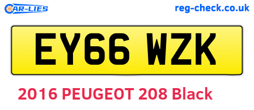 EY66WZK are the vehicle registration plates.