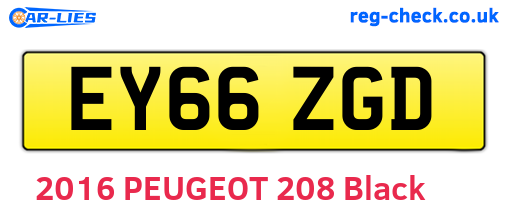 EY66ZGD are the vehicle registration plates.