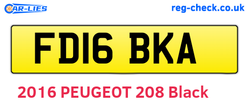 FD16BKA are the vehicle registration plates.