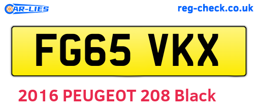 FG65VKX are the vehicle registration plates.