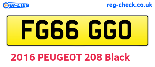 FG66GGO are the vehicle registration plates.