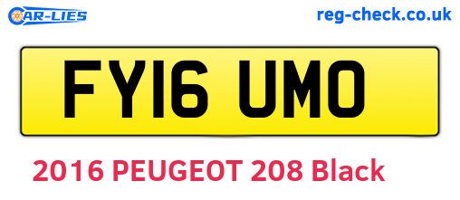 FY16UMO are the vehicle registration plates.