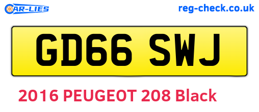 GD66SWJ are the vehicle registration plates.