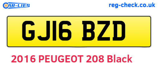GJ16BZD are the vehicle registration plates.