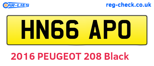 HN66APO are the vehicle registration plates.