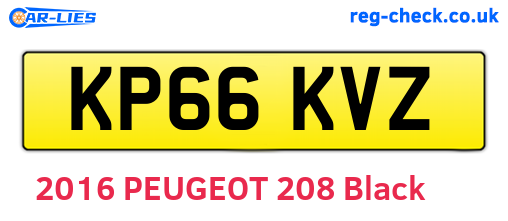 KP66KVZ are the vehicle registration plates.