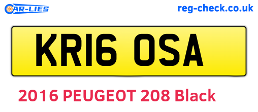 KR16OSA are the vehicle registration plates.