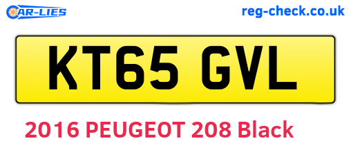 KT65GVL are the vehicle registration plates.