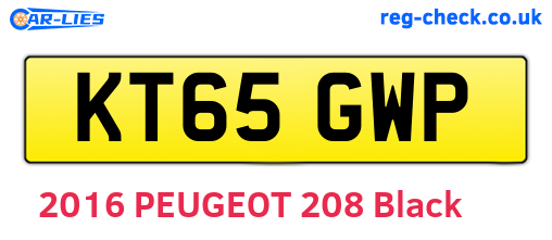 KT65GWP are the vehicle registration plates.