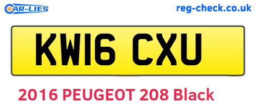 KW16CXU are the vehicle registration plates.