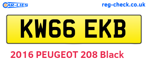KW66EKB are the vehicle registration plates.